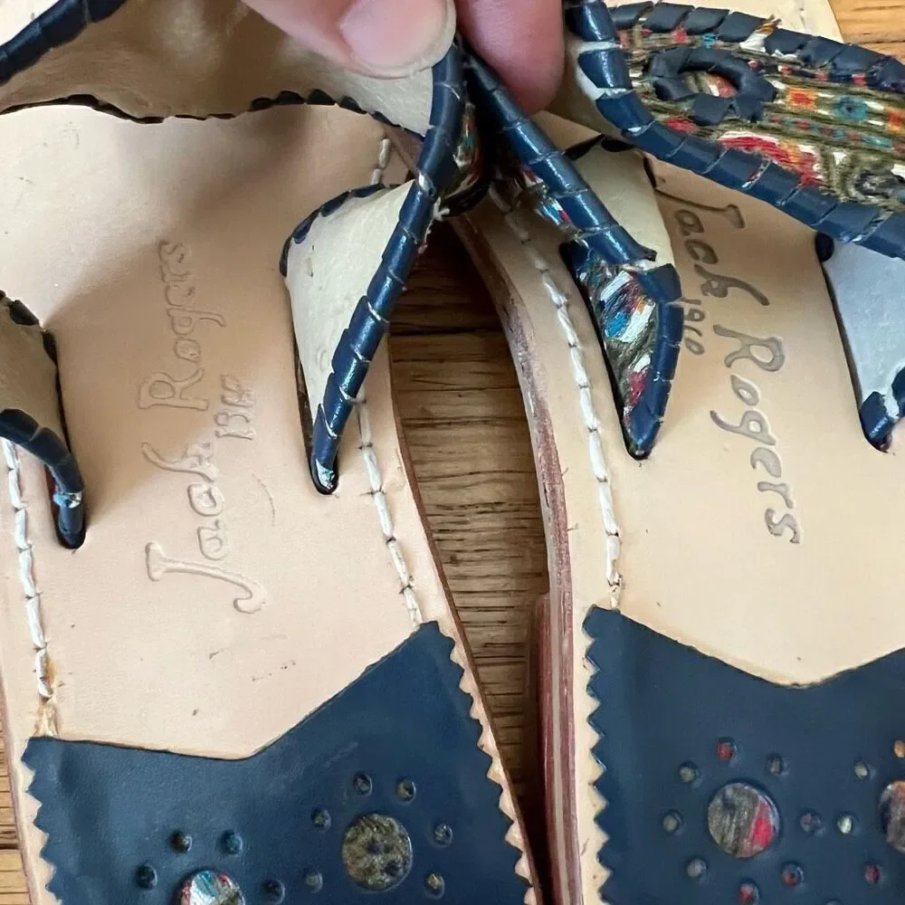 Jack Rogers Tribal Print Sandals Flip Flops Size 8